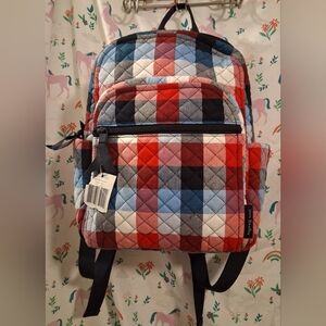 NWT Vera Bradley Campus Patriotic Tartan Plaid Casual Mini Backpack Purse Bag